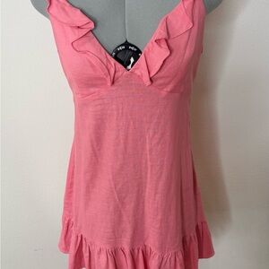 Elodie Coral Ruffled Blouse